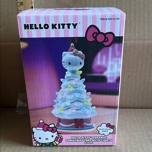 Hello Kitty Pink Ceramic Christmas Tree with Multi-Color Lights